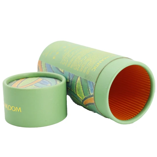 Eco recyclé papier kraft petites boîtes en carton rondes élégant tube de papier de bougie avec couvercle emballage tube thé café emballage alimentaire